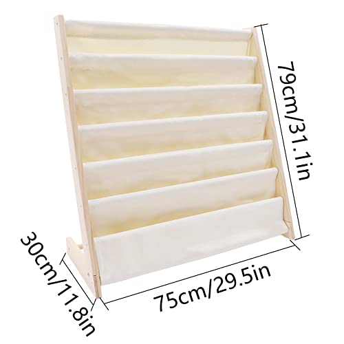 Wanlecy 6 Tiers Kids Book Rack Storage Bookshelf, Wooden Bookcase Children Book Shelf Rack Storage Bookshelf Tidy Organizer For Playroom And Children’s Room, 29.5X11.8X31.1Inch #TOP2