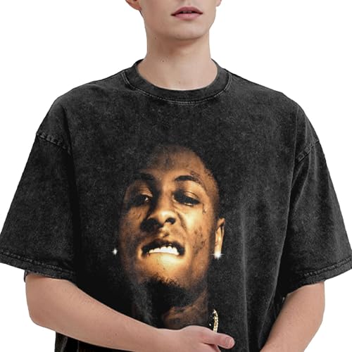 YoungboyS 2025 Music Tourt Shirts Men Avant Fashion Cotton Retro Tops Black3