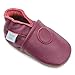 Dotty Fish Zapatos de Cuero Suave para bebés. Antideslizante. Púrpura Oscuro. 18-24 Meses (23 EU)