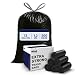 Plasticplace 13 Gallon Extra Tall Drawstring Kitchen Trash Bags | Black 1.2 Mil, 24"W x 31"H (200Count)