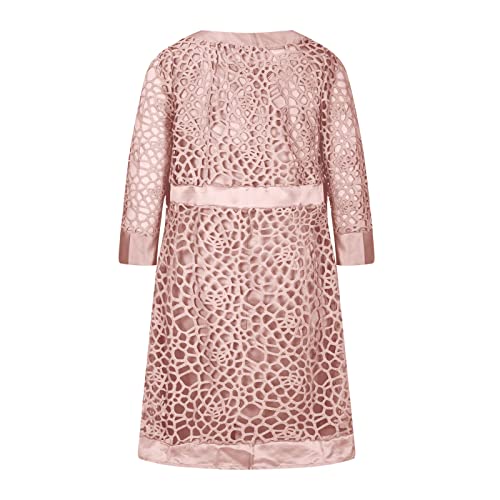 Akklian Women's Fashion Long Cardigan Tops Sleeveless Dress Two Piece Set Slim Fit Lace Mesh Cardigans Formal Dressy Outfits4