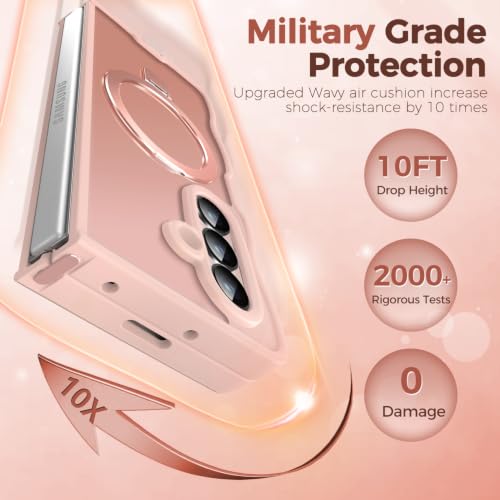 Image of Cute Wavy Magnetic Stand Case for Galaxy Z Fold 8 Ultra, Fit for MagSafe