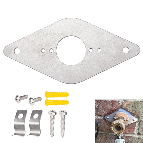 GGTE Montageplatte für Schlauch-Lätzchen, Aluminium-Wasserhahn-Montageplatte, mit Frostschutz-Abdeckclip