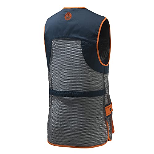 Beretta Unisex Full Mesh Breathable Performance Competition Vest, Blue Total Eclipse & Grey, XL