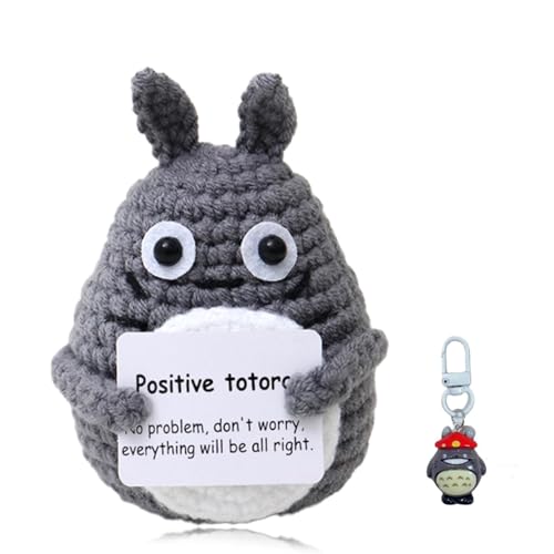 Emotional Support Totoro Plush Crochet Keychain for Good Luck Birthday and Friend Party Decoration