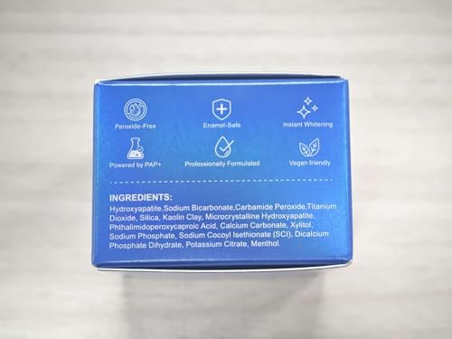 Enamel-Safe Teeth Whitening Powder - Hydroxyapatite - Gentle on Teeth - No Sensitivity Formula - Removes Stains - Long-Lasting Freshness - Breath Freshening Whitening Powder- 30 g (1 ounce)