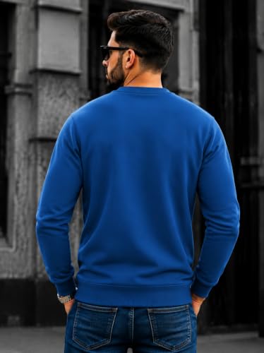 Image of Mack Jonney Men's Solid Winter Sweatshirt|Soft Fleece Fabric Full Sleeve Round Neck Sweatshirt|Stylish Casual Wear for Men-mj-281