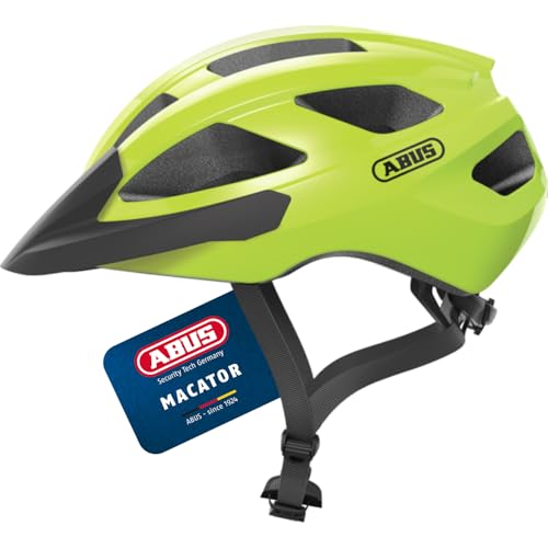 ABUS Rennradhelm Macator - sportiver Fahrradhelm für Einsteiger - auch für Zopfträger/-innen - für Damen und Herren - Gelb, Größe L