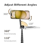 TONEOF 68" Magnetic Selfie Stick Tripod with Aluminum Strong Magnetic Holder for Magsafe, 360° Rotatable Travel Phone Tripod Stand with Metal Ring & Rechargeable Remote for iPhone/Android（Black） - Image 5