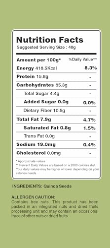 Image of SFT Premium White Quinoa Seeds 1Kg | Gluten-Free | Saponin Free | High Protein & Fiber | Diet Food for Weight Loss | Certified Grain | 100% Wholegrain Breakfast Cereal for Weight Management