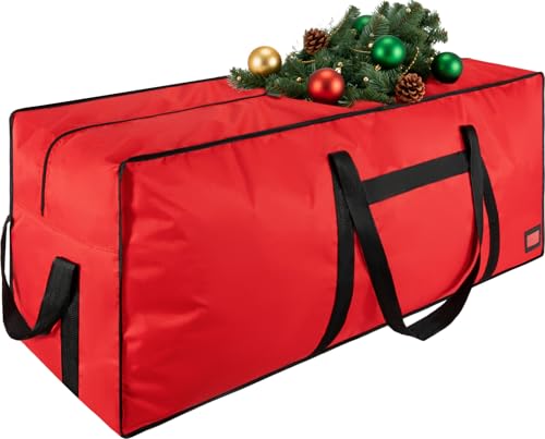 Image of 3FT /4FT /4.5 FT Christmas Tree Storage Bag, Heavy Duty Christmas Tree Bag with Reinforced Handles and Dual Zippers Wide Opening, Large Capacity fits for Artificial Christmas Tree, Red