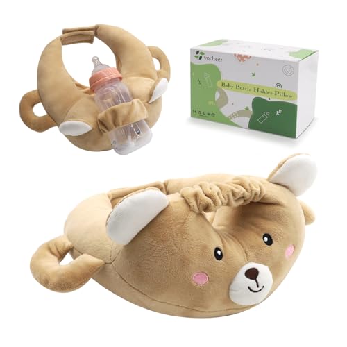 Image of vocheer Baby Bottle Holder, Portable Support Pillow for Newborns, Baby Breastfeeding Pad, Bottle Support Cushion (Bear)