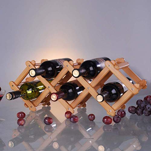 Soporte de vino de bambú apilable para 5 botellas miniatura 3