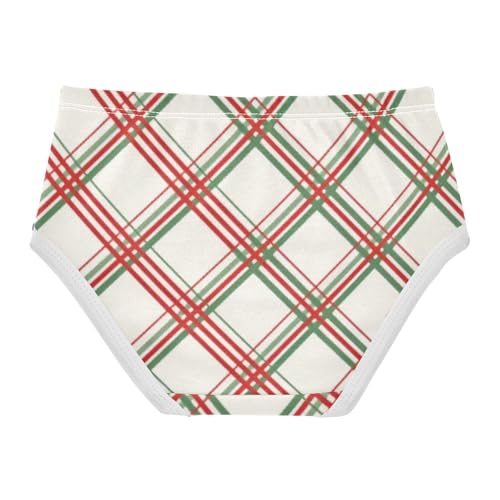 Green Red Plaid Girls' Hipster Triangle Panties Organic Underwear for Young Girls in Sizes 2T,3T, 4T, 5T, 6Y and 8Y2