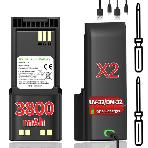 Image of BAOFENG DM32 Battery 3800mAh USB-C Charging Rechargeable Battery(2Pack)