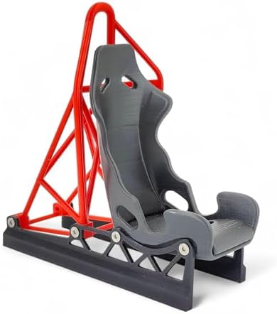 qwik3D Racing Seat Phone Holder | 3D Printed | Roll Cage Frame | Charging Slot | Stable Design | for Desk or Shelf | Gift for Car & Racing Fans | Compatible with iPhone & Android Phones (Serious Red)