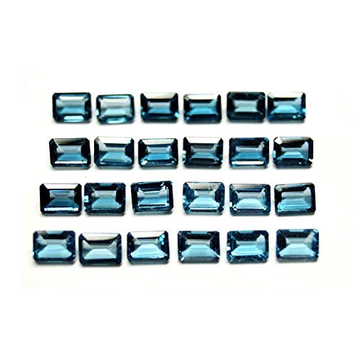 Topaze bleue naturelle 10X8mm octogone pierre taillée pour création bijoux diy
