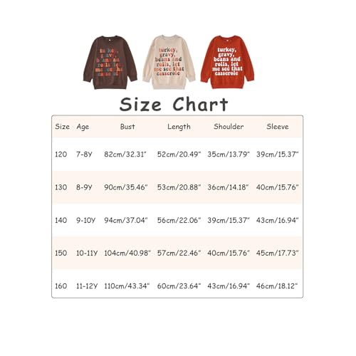 Boys Girls Thanksgiving Outfits Big Kids Turkey Letter Printed Sweatshirt Casual Crewneck Pullover Long Sleeve Top 7