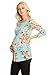 My Bump Women's Maternity Top - 3/4 Sleeves Pleated Front Ultra Soft Shirt Mint Pink Medium