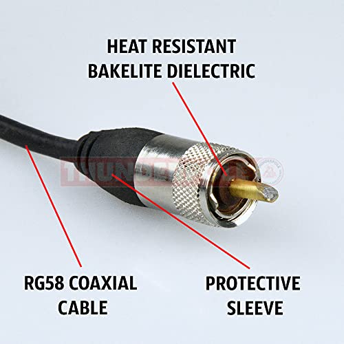 Antenne CB Springer Thunderpole avec fixation latérale en acier robuste