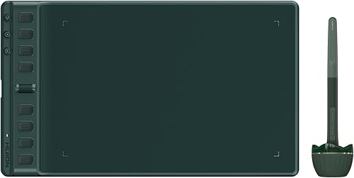 HUION Inspiroy - Tableta de dibujo mediana con rueda de desplazamiento, 8 teclas personalizadas, lápiz capacitivo sin batería para arte digital,