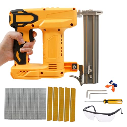 Clavadora inalámbrica para batería Dewalt de 18 V y 20 V, 18 GA 2 en 1, pistola grapadora eléctrica, 1000 clavos rectos y 500 clavos en U incluidos para mejoras del hogar y carpintería