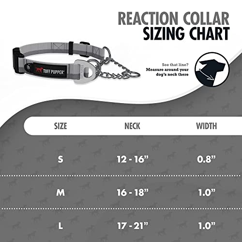 Tuff Pupper Martingale Collar For Dogs | Gentle Nylon & Steel Chain Limited Cinch Design Is Perfect For Training | Dual Leash Attachment Points | Durable Quick Release Buckle | Sizing For All Breeds #TOP1