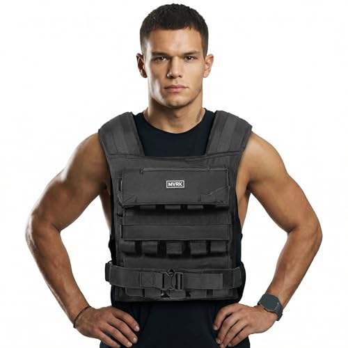 MVRK Weighted Vest Men 100lbs - Weighted Workout Vest With Removable Iron Weights, Heavy Duty Weighted Exercise Vest For Functional Training & Calisthenics - Weight Vest for Men and Women (100lbs)