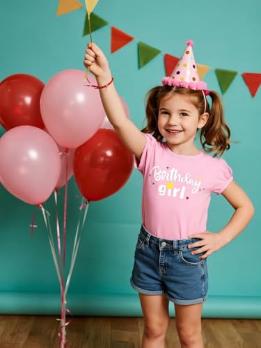 COSLAND Girls' Short Puff Sleeve Top Crew Neck Cotton T-Shirt2