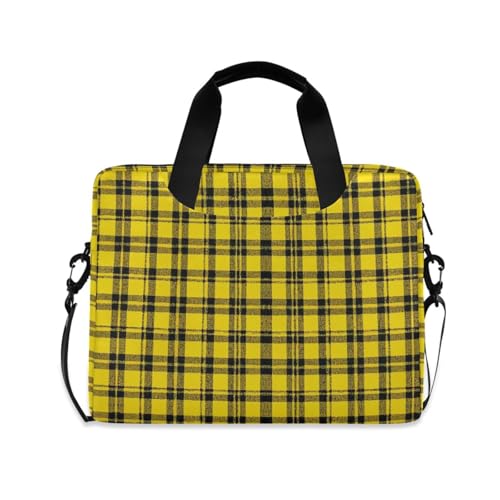 Funda para Portátil 15.6" con Asa y Correa Amarillo Cuadros miniatura 1
