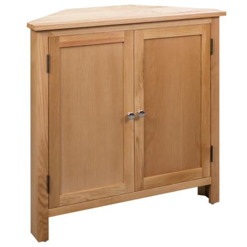 Nqyjm Armoire d'angle 80 x 33,5 x 78 cm en chêne massif - Armoire de rangement pour chambre à coucher, couloir, salon, bureau