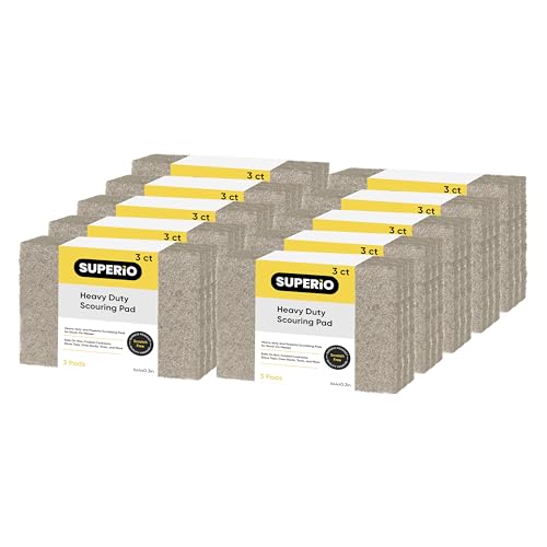 Natural Scouring Pad Non-Scratch Sisal Plant Based Scrubber Cleaning Scrub Pads, Eco-Friendly Reusable Kitchen Scrubbing Pad Pack of 30, by Superio