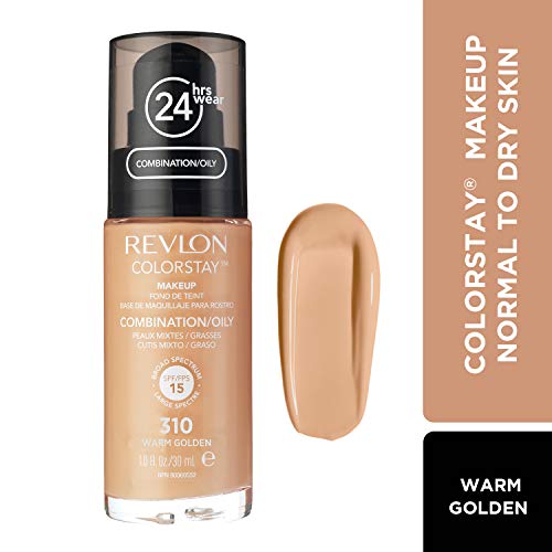 Image of REVLON Matte Colorstay Combination /Oily Skin, Spf 15 Liquid Full Coverage Foundation For All Skin Type - Warm Golden, 30Ml