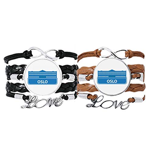 Bracelet amour couple cuir corde bleu Oslo Norvège bijoux design historique