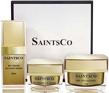 Saintsco Luxury Natural Anti-Aging Royal Beauty Pack with Anti-Aging Bee Venom Mask, Anti-Aging Eye Cream, and Bee Venom and 24k Gold Serum - Real Anti-Aging Results, Right Now