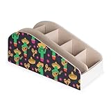 NLWQEKV Niedlicher lustiger mexikanischer Kaktus-Fernbedienungshalter mit 5 Fächern, Schreibtisch-Organizer, Laden-Controller für das Heimbüro