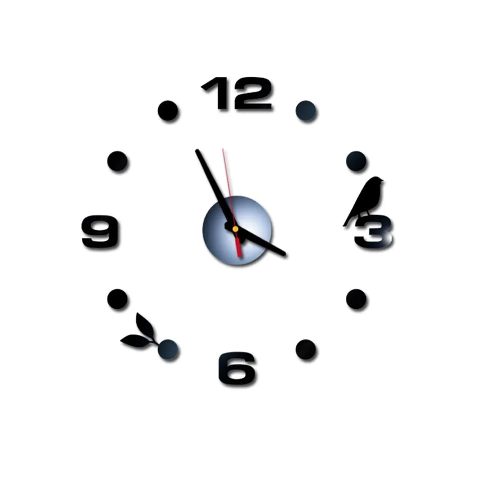 VFDVSWZSA Stylish wall clock, 3D DIY Digital Wall Sticker Clock Small Fresh Home Decoration Mural Decal Simple(Black)