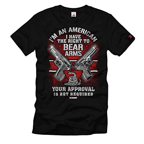 T-shirt Right to Bear Arms Allemand Gun Control 32344 Vêtement Militant Noir XL