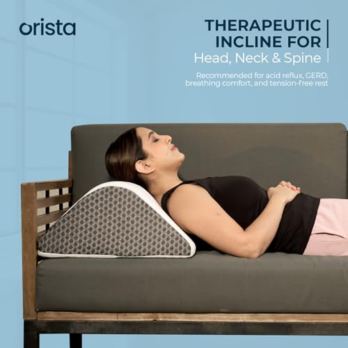 Image of Orista Knee Wedge Pillow I Triangle Shape Orthopedic Cushion for Leg Elevation, Pain Relief, Post-Surgery Recovery I Memory Foam with Washable Cover & 2-Year Warranty