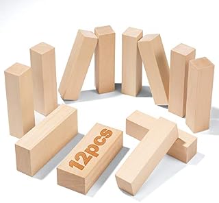 12 PCS Basswood Carving Blocks,Best Value Premium Smooth Unfinished Wood Blocks,Wood Carving Kit, Suitable for Beginner to Expert Carvers and Whittling.