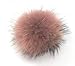Produktbild XXL Bommel mit Anstecknadel Pelzbommel Fellbommel Pompon Pelz Fell Echtpelz Bommelmütze ! viele Farben ! (altrosé)