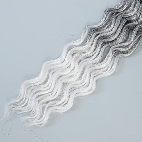 Dairess 8Packs Faux Locs Crochet Hair With Curly Ends 30Inch Soft Locs Pre-Looped Goddess Locs Crochet Hair New Locs Curly Deep Wave Crochet Locs Synthetic Hair Extensions (30Inch Pack Of 8, T1B/Grey/White) #TOP5