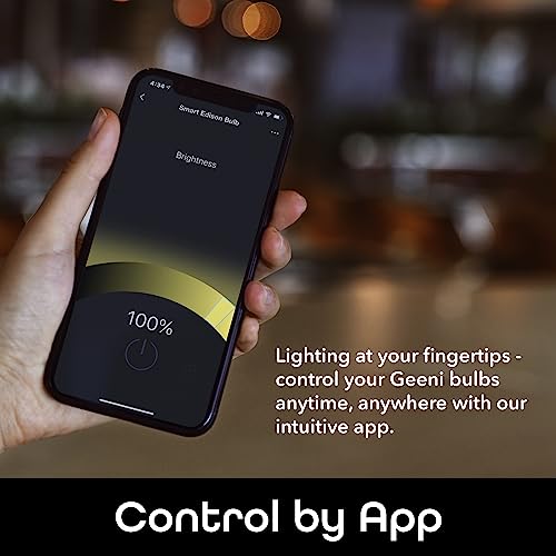 Geeni Lux Edison Wifi Led Edison Smart Light Bulb, Soft White (2700K), 2-Pack – Dimmable Led Bulbs, A19, 60-Watt Equivalent, No Hub Required, Works With Amazon Alexa, Google Home #TOP3