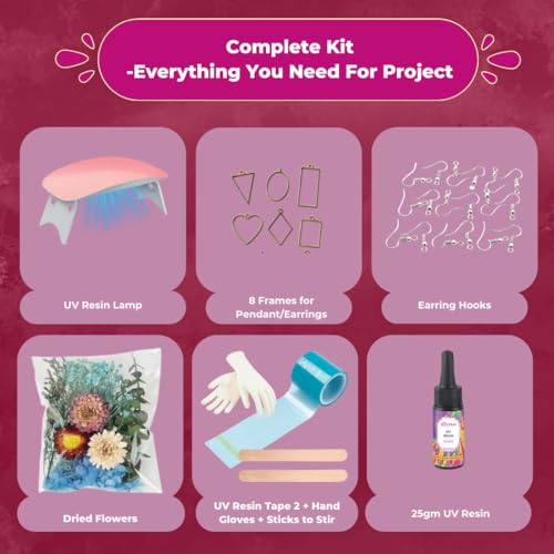 Image of Oytra UV Resin DIY Jewelry Earring Making Kit for Beginners Art and Craft in Box