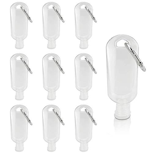 Preisvergleich Produktbild Reise-Händedesinfektionsmittelbehäl... 10 PCS Nachfüllflaschen Leere Plastikflaschen, tragbare Reiseflaschen Reise-Händedesinfektionsmittelbehälter mit Haken