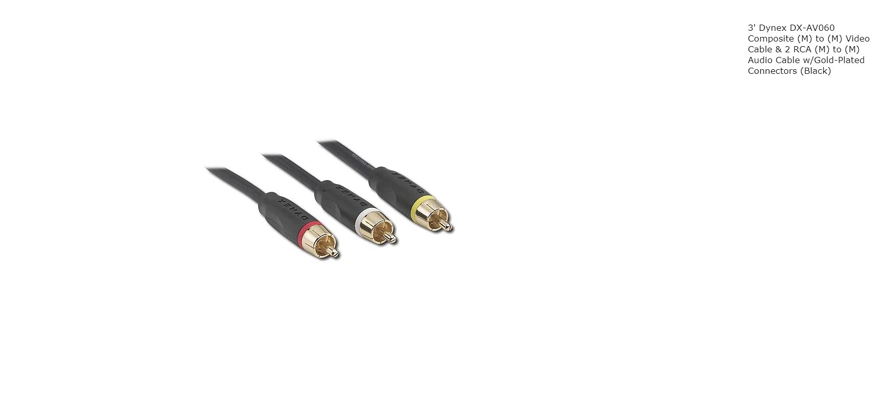 DYNEX  ビデオコード Amazon | 3フィート Dynex DX-AV060 コンポジット(M) to (M