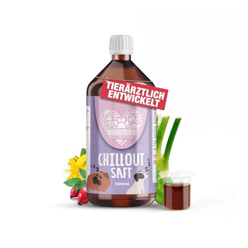 TIERLIEBHABER - Chillout Saft für Hunde zur Beruhigung bei Angst und Stress an Silvester – 100% natürliches Beruhigungsmittel für Hunde – Anti-Stress Saft mit Baldrianwurzel, Lavendel & Johanniskraut