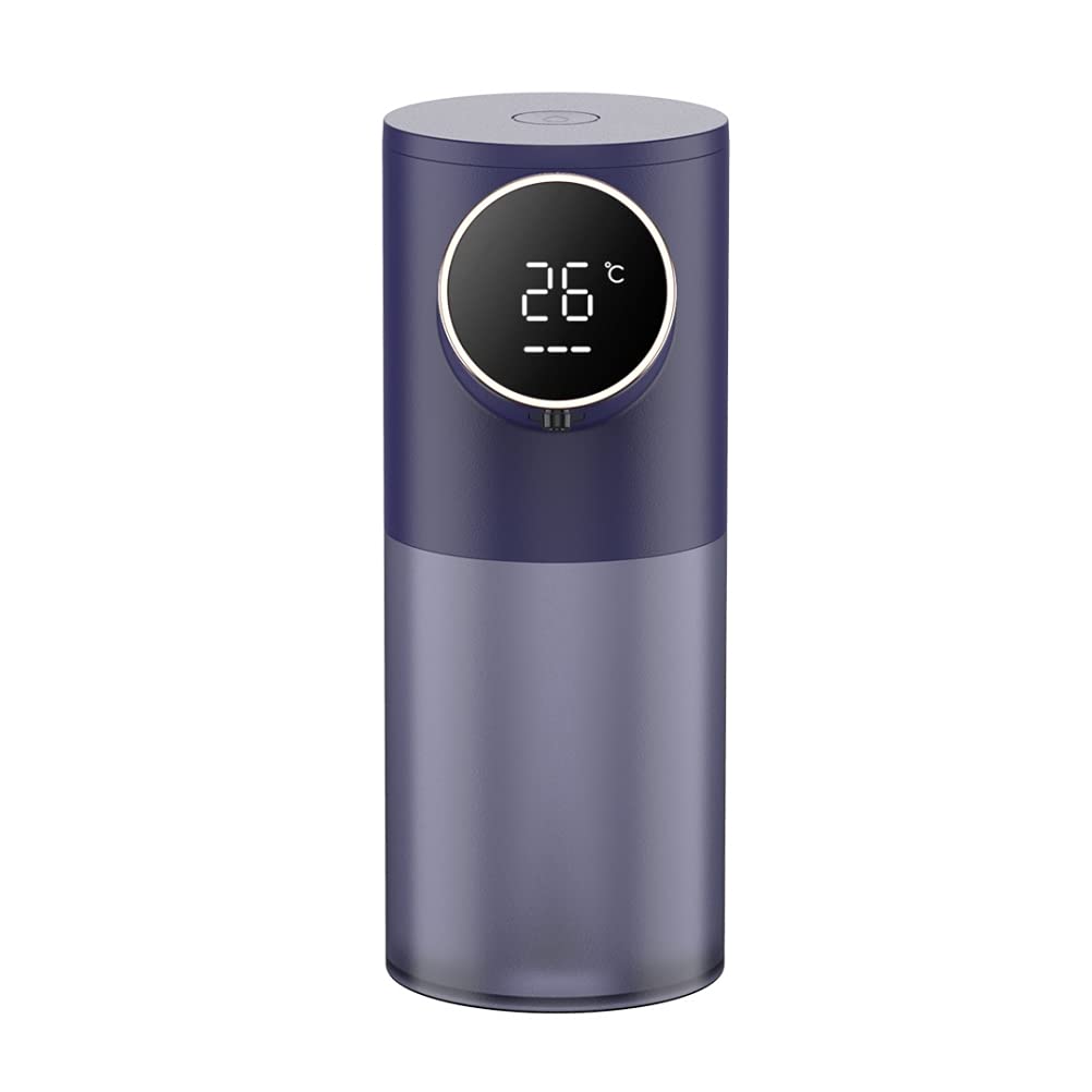 KENANLAN Automatic Soap Dispenser with Temperature Display Non Contact Induction Foam Soap Dispenser USB Rechargeable Foaming Handwash Machine (a)