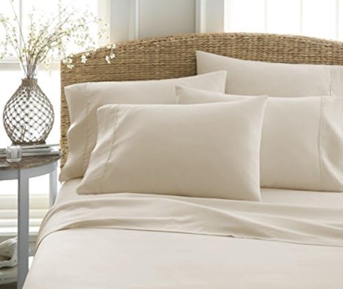 Golden Linen Highest Quality Ultra Soft 4 Piece Eco-Friendly Deep Pocket Bamboo Bed Sheets Hypoallergenic and Wrinkle Resistant  (KING, CREAM)