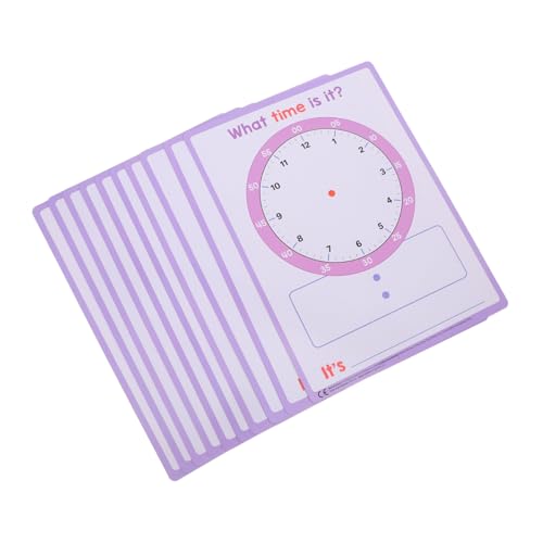 COMPUKAS 10枚 シート 乾燥 両面 伝える 用 時計 時間 消せる 小学校 時計 カード 教室 再利用可能 数学 練習 ダブル 学生 カード 指導 消す 書く